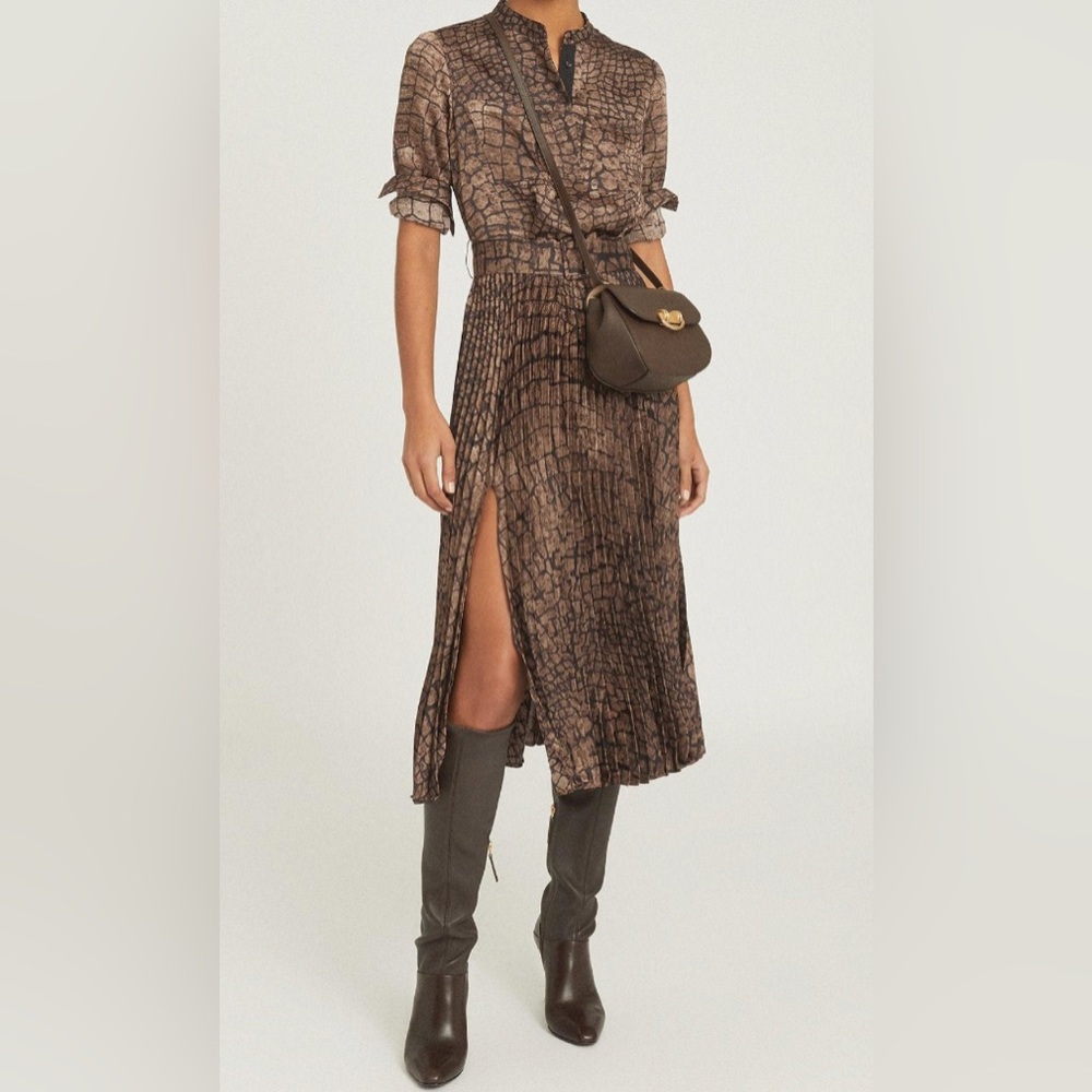 Reiss Avianna Croc Midi Dress Size 10